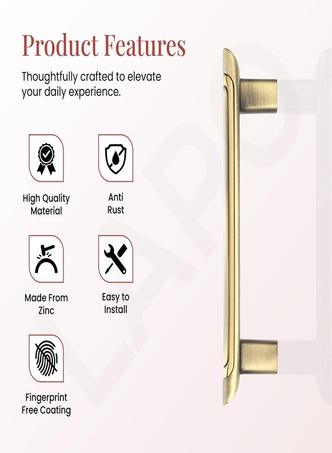 LAPO 4 Inch Pull Handles for Kitchen Cabinets & Drawers, Sleek Antique/Gold Window Drawer Handles for Almirah and Cupboard (96mm, Antique/Gold Finish, Pack of 2) - Image 3